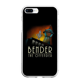 Чехол для iPhone 7Plus/8 Plus матовый с принтом Bender The Offender в Рязани, Силикон | Область печати: задняя сторона чехла, без боковых панелей | all | bender | doctor | futurama | humans | kill | mult | robot | simpsons | space | trust | zoidberg | бендер | зойдберг | космос | мульт | мультик | мультфильм | робот | симпсоны | футурама