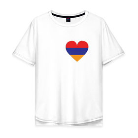 Мужская футболка хлопок Oversize с принтом Love Armenia в Рязани, 100% хлопок | свободный крой, круглый ворот, “спинка” длиннее передней части | Тематика изображения на принте: 