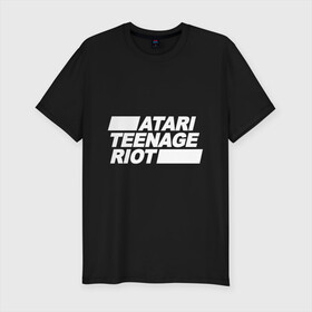 Мужская футболка хлопок Slim с принтом Atari Teenage Riot (White) в Рязани, 92% хлопок, 8% лайкра | приталенный силуэт, круглый вырез ворота, длина до линии бедра, короткий рукав | atari | atr | digital | hardcore | music | punk | rave | riot | rock | teenage | музыка | панк | рок