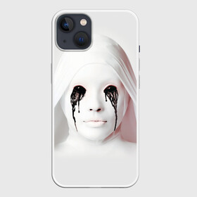 Чехол для iPhone 13 с принтом American Horror Story в Рязани,  |  | ahs | american horror story | американская история ужасов | демон | лицо | макияж | монашка | черные глаза