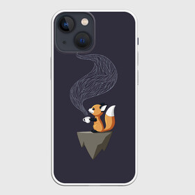 Чехол для iPhone 13 mini с принтом Coffee Fox в Рязани,  |  | coffee | cute | fox | foxes | ginger | tail | забавная | кофе | кофеёк | кофеёчек | лис | лиса | лисица | лисицы | лисичка | лисички | лисы | милая | рыжая | рыжие | смешная | фыр | хвост | хвосты