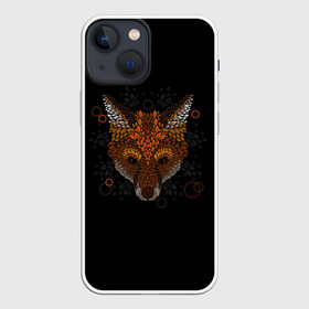 Чехол для iPhone 13 mini с принтом Лиса из Листьев в Рязани,  |  | cute | fox | foxes | ginger | leaves | tail | забавная | лис | лиса | лисица | лисицы | лисичка | лисички | лист | листочки | листочная | листья | лисы | милая | рыжая | рыжие | смешная | фыр | хвост | хвосты