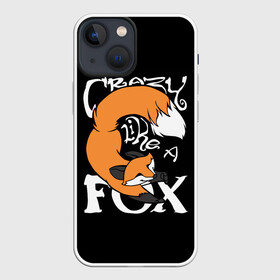 Чехол для iPhone 13 mini с принтом Crazy Like a Fox в Рязани,  |  | crazy | cute | fox | foxes | ginger | like | tail | безумие | безумная | забавная | лис | лиса | лисица | лисицы | лисичка | лисички | лисы | милая | рыжая | рыжие | смешная | фыр | хвост | хвосты