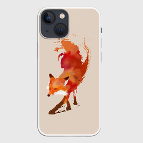 Чехол для iPhone 13 mini с принтом Paint Fox в Рязани,  |  | cute | fox | foxes | ginger | paint | tail | забавная | краска | лис | лиса | лисица | лисицы | лисичка | лисички | лисы | милая | рыжая | рыжие | смешная | фыр | хвост | хвосты