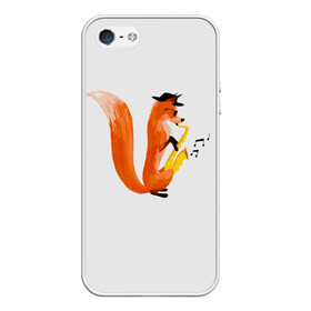 Чехол для iPhone 5/5S матовый с принтом Джаз Лис в Рязани, Силикон | Область печати: задняя сторона чехла, без боковых панелей | cute | fox | foxes | ginger | jazz | tail | trumpet | джаз | джазмен | забавная | лис | лиса | лисица | лисицы | лисичка | лисички | лисы | милая | рыжая | рыжие | саксофон | смешная | труба | фыр | хвост | хвосты