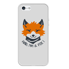 Чехол для iPhone 5/5S матовый с принтом Hello Fox в Рязани, Силикон | Область печати: задняя сторона чехла, без боковых панелей | cute | fox | foxes | ginger | hello | tail | забавная | лис | лиса | лисица | лисицы | лисичка | лисички | лисы | милая | привет | рыжая | рыжие | смешная | фыр | хвост | хвосты