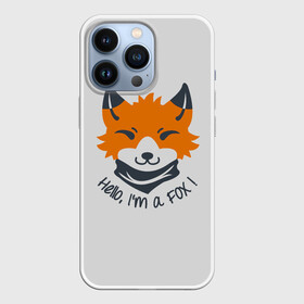 Чехол для iPhone 13 Pro с принтом Hello Fox в Рязани,  |  | Тематика изображения на принте: cute | fox | foxes | ginger | hello | tail | забавная | лис | лиса | лисица | лисицы | лисичка | лисички | лисы | милая | привет | рыжая | рыжие | смешная | фыр | хвост | хвосты