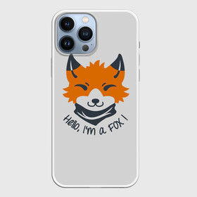 Чехол для iPhone 13 Pro Max с принтом Hello Fox в Рязани,  |  | Тематика изображения на принте: cute | fox | foxes | ginger | hello | tail | забавная | лис | лиса | лисица | лисицы | лисичка | лисички | лисы | милая | привет | рыжая | рыжие | смешная | фыр | хвост | хвосты