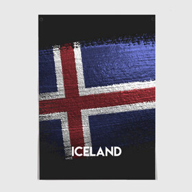 Постер с принтом Iceland(Исландия) в Рязани, 100% бумага
 | бумага, плотность 150 мг. Матовая, но за счет высокого коэффициента гладкости имеет небольшой блеск и дает на свету блики, но в отличии от глянцевой бумаги не покрыта лаком | iceland | urban | город | мир | путешествие | символика | страны | флаг