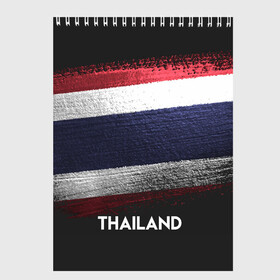 Скетчбук с принтом Тайланд(Thailand) в Рязани, 100% бумага
 | 48 листов, плотность листов — 100 г/м2, плотность картонной обложки — 250 г/м2. Листы скреплены сверху удобной пружинной спиралью | Тематика изображения на принте: thailand | urban | город | мир | путешествие | символика | страны | таиланд | флаг