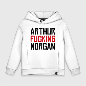 Детское худи Oversize хлопок с принтом Arthur F Morgan в Рязани, френч-терри — 70% хлопок, 30% полиэстер. Мягкий теплый начес внутри —100% хлопок | боковые карманы, эластичные манжеты и нижняя кромка, капюшон на магнитной кнопке | rdr | rdr2 | red dead redemption | red dead redemption 2 | рдр | рдр2