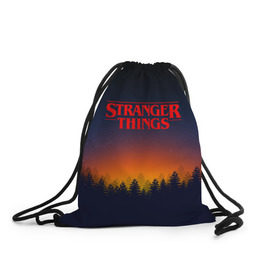 Рюкзак-мешок 3D с принтом STRANGER THINGS в Рязани, 100% полиэстер | плотность ткани — 200 г/м2, размер — 35 х 45 см; лямки — толстые шнурки, застежка на шнуровке, без карманов и подкладки | 011 | eleven | friends don t lie | netflix | stranger things | демогоргон | нетфликс | одиннадцатая | очень странные дела | сериалы