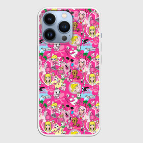 Чехол для iPhone 13 Pro с принтом Barbie and Tokidoki в Рязани,  |  | Тематика изображения на принте: adios | barbie | brilliant | cat | dog | doll | girl | heart | heels | japan | palm | pony | tokidoki | адьос | барби | девушка | иногда | кот | кошка | кукла | пес | пони | собака | япония