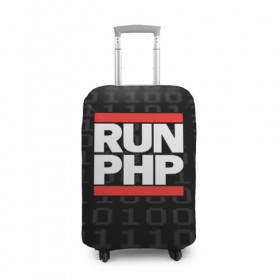 Чехол для чемодана 3D с принтом Run PHP в Рязани, 86% полиэфир, 14% спандекс | двустороннее нанесение принта, прорези для ручек и колес | admin | administrator | calm | code | coder | coding | dmc | engineer | job | keep | php | programmer | run | администратор | айти | инженер | код | кодинг | программа | программист | профессия | сисадмин