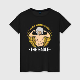 Женская футболка хлопок с принтом Khabib the eagle в Рязани, 100% хлопок | прямой крой, круглый вырез горловины, длина до линии бедер, слегка спущенное плечо | conor mcgregor | khabib nurmagomedov | ufc | ufc229 | конор макгрегор | хабиб | хабиб нурмагомедов