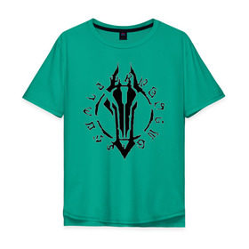 Мужская футболка хлопок Oversize с принтом Darksiders LOGO в Рязани, 100% хлопок | свободный крой, круглый ворот, “спинка” длиннее передней части | playstation | логотип | эмблема. знак | ярость