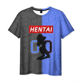Мужская футболка 3D с принтом HENTAI 00 в Рязани, 100% полиэфир | прямой крой, круглый вырез горловины, длина до линии бедер | ahegao | kawai | kowai | oppai | otaku | senpai | sugoi | waifu | yandere | ахегао | ковай | отаку | сенпай | яндере