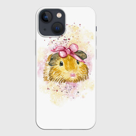 Чехол для iPhone 13 mini с принтом Морская свинка акварелью в Рязани,  |  | акварель | грызун | милота | морская | свинка | хомяк