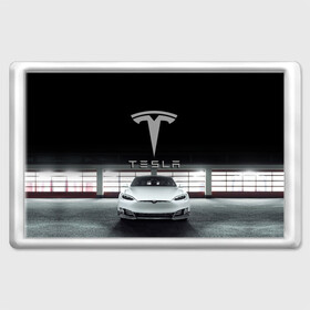 Магнит 45*70 с принтом TESLA в Рязани, Пластик | Размер: 78*52 мм; Размер печати: 70*45 | car | elon | motors | musk | tesla | авто | автомобиль | илон | кар | лого | маск | моторс | тесла | тэсла