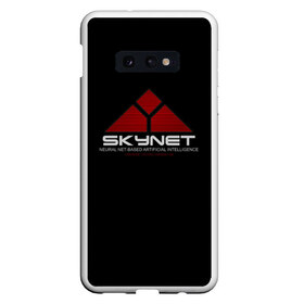 Чехол для Samsung S10E с принтом SKYNET в Рязани, Силикон | Область печати: задняя сторона чехла, без боковых панелей | Тематика изображения на принте: ai | terminator | арни | арнольд шварценеггер | ии | искусственный интеллект | киборг | культовое кино | скайнет | терминатор | шварц