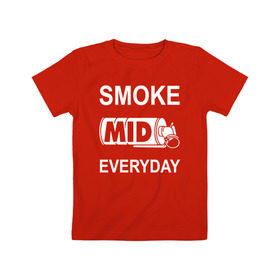 Детская футболка хлопок с принтом Smoke mid everyday в Рязани, 100% хлопок | круглый вырез горловины, полуприлегающий силуэт, длина до линии бедер | Тематика изображения на принте: anarchist | balkan | blake | counter | cs:go | fbi | gign | gsg 9 | idf | pirate | sas | seal | strike | swat | анархисты | балканы | граната | день | дым | каждый | контра | контрудар | пираты