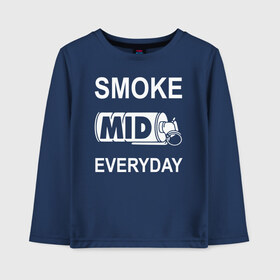 Детский лонгслив хлопок с принтом Smoke mid everyday в Рязани, 100% хлопок | круглый вырез горловины, полуприлегающий силуэт, длина до линии бедер | Тематика изображения на принте: anarchist | balkan | blake | counter | cs:go | fbi | gign | gsg 9 | idf | pirate | sas | seal | strike | swat | анархисты | балканы | граната | день | дым | каждый | контра | контрудар | пираты