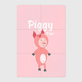 Магнитный плакат 2Х3 с принтом Piggy Time в Рязани, Полимерный материал с магнитным слоем | 6 деталей размером 9*9 см | Тематика изображения на принте: 2019 | merry christmas | new year | год свиньи | зима | новый год | поросенок | праздник | рождество | свинка | свинья