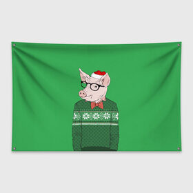 Флаг-баннер New Year Hipster Pig: в Рязани, 100% полиэстер | размер 67 х 109 см, плотность ткани — 95 г/м2; по краям флага есть четыре люверса для крепления | 2019 | merry christmas | new year | год свиньи | зима | новый год | поросенок | праздник | рождество | свинка | свинья
