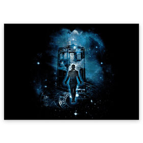 Поздравительная открытка с принтом Doctor Who в Рязани, 100% бумага | плотность бумаги 280 г/м2, матовая, на обратной стороне линовка и место для марки
 | doctor | series | space | tardis | time | travel | who | времени | время | доктор | космос | кто | пространство | путешествия | сериал | сериалы | тардис