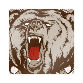 Магнит виниловый Квадрат с принтом Футболка Русский медведь в Рязани, полимерный материал с магнитным слоем | размер 9*9 см, закругленные углы | Тематика изображения на принте: russia | медведь | мои правила | моя земля | россия | я русский