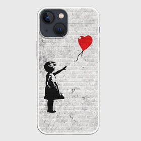 Чехол для iPhone 13 mini с принтом Бэнкси: Девочка с Шаром в Рязани,  |  | art | balloon | banksy | culture | girl | graffity | heart | hearts | red | арт | бэнкси | граффити | девочка | девочка с шаром | красный | красным | культура | сердечки | сердечко | сердце | стрит | шар | шарик | шариком