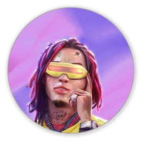 Коврик для мышки круглый с принтом Lil Pump в Рязани, резина и полиэстер | круглая форма, изображение наносится на всю лицевую часть | drumtick | elementary | esketit | esskeetit | gang | garcia | gazzy | gucci | guccigang | jetski | pump | rap | trap | usa | газзи | гарсия | лил | памп | рэп | сша | трап | эщкере