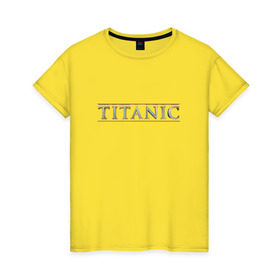 Женская футболка хлопок с принтом Титаник Лого в Рязани, 100% хлопок | прямой крой, круглый вырез горловины, длина до линии бедер, слегка спущенное плечо | Тематика изображения на принте: titanic | титаник