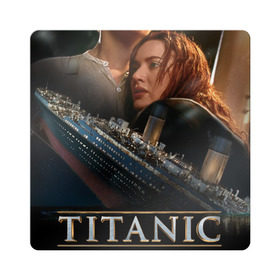 Магнит виниловый Квадрат с принтом Постер Титаник Джек и Роза в Рязани, полимерный материал с магнитным слоем | размер 9*9 см, закругленные углы | Тематика изображения на принте: titanic | титаник