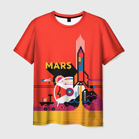 Мужская футболка 3D с принтом Марс в Рязани, 100% полиэфир | прямой крой, круглый вырез горловины, длина до линии бедер | space | илон | илон маск | колонизация | космос | марс | маск | наука | полет | ракета