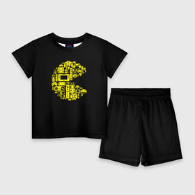 Детский костюм с шортами 3D с принтом Pac Man в Рязани,  |  | Тематика изображения на принте: game | gamer | gaming | nds | nintendo | pac man | ps3 | ps4 | psp | wii | xbox | аркада | джойстик | игра | игровая приставка | игры | классика игр | контроллер | пакман