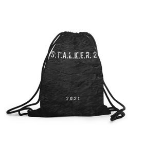 Рюкзак-мешок 3D с принтом STALKER 2 в Рязани, 100% полиэстер | плотность ткани — 200 г/м2, размер — 35 х 45 см; лямки — толстые шнурки, застежка на шнуровке, без карманов и подкладки | 2021 | 2033 | fallout | game | games | metro | monsters | nuclear | radiation | stalker | two | zone | аномалии | аномалия | два | зона | игра | игры | метро | монстры | радиация | россия | сталкер | украина | фоллаут | чернобыль