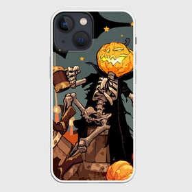 Чехол для iPhone 13 mini с принтом Halloween в Рязани,  |  | аниме | ведьма | девушка | зомби | ирландия | кладбище | колдун | кости | кошки | летучие | луна | мертвец | мёртвые | монстры | мыши | ночь | оборотни | пауки | паутина | подарок | праздник | свет | свечи