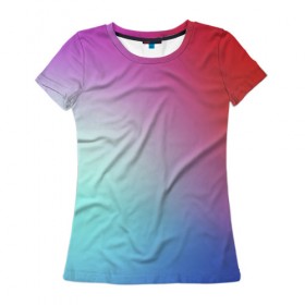 Женская футболка 3D с принтом Colorful Gradient в Рязани, 100% полиэфир ( синтетическое хлопкоподобное полотно) | прямой крой, круглый вырез горловины, длина до линии бедер | abstract | blue | gradient | iphone | red | theme | абстракция | айфон | градиент | заставка | тема