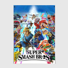 Постер с принтом Super Smash Bros. Ultimate в Рязани, 100% бумага
 | бумага, плотность 150 мг. Матовая, но за счет высокого коэффициента гладкости имеет небольшой блеск и дает на свету блики, но в отличии от глянцевой бумаги не покрыта лаком | donkey | fighting | kong | mario | nintendo | pokemon | super | байонетта | бельмонты | донки | клауд | конг | мегамен | пикачу | пэкмэн | рихтер | рю | саймон | снейк | солид | соник | страйф | файтинг