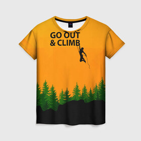 Женская футболка 3D с принтом Альпинизм в Рязани, 100% полиэфир ( синтетическое хлопкоподобное полотно) | прямой крой, круглый вырез горловины, длина до линии бедер | adrenaline | adventure | extreme | hiking | mountaineering | mountains | rockclimbing | rocks | адреналин | альпинизм | горы | скалолазание | скалы | туризм | экстрим