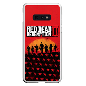 Чехол для Samsung S10E с принтом Red Dead Redemption 2 в Рязани, Силикон | Область печати: задняя сторона чехла, без боковых панелей | dead | die | flag | game | games | gta | rdr | rdr2 | red | redemption | rockstar | sun | sunset | western | вестерн | выкуп | гта | дикий | закат | запад | игра | игры | красный | мертвый | поле | рдр | рдр2 | рокстар | солнце