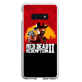 Чехол для Samsung S10E с принтом Red Dead Redemption 2 в Рязани, Силикон | Область печати: задняя сторона чехла, без боковых панелей | dead | die | flag | game | games | gta | rdr | rdr2 | red | redemption | rockstar | sun | sunset | western | вестерн | выкуп | гта | дикий | закат | запад | игра | игры | красный | мертвый | поле | рдр | рдр2 | рокстар | солнце