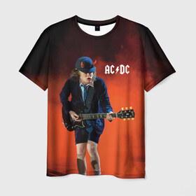 Мужская футболка 3D с принтом AC/DC в Рязани, 100% полиэфир | прямой крой, круглый вырез горловины, длина до линии бедер | ac d.c. | ac dc | acdc | angus | back | bad | black | chrome | guitar | hard | hell | highway | mucis | red | rock | smoke | young | ангус | гитара | группа | диси | дым | красный | музыка | рок | тяжелый | эйси | эйсидиси | янг