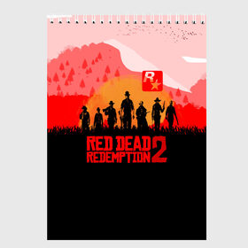 Скетчбук с принтом RED DEAD REDEMPTION 2 в Рязани, 100% бумага
 | 48 листов, плотность листов — 100 г/м2, плотность картонной обложки — 250 г/м2. Листы скреплены сверху удобной пружинной спиралью | game | red dead | red dead redemption 2 | redemption 2 | rockstar games | бандиты | дикий запад | игры | ковбои | оружие