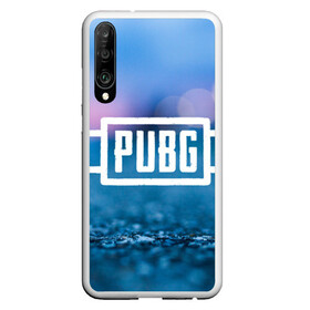 Чехол для Honor P30 с принтом PUBG light blue в Рязани, Силикон | Область печати: задняя сторона чехла, без боковых панелей | Тематика изображения на принте: pubg | игра | лого | пубг | светлый | стрелялка | шутер