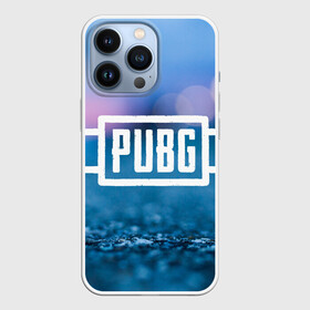 Чехол для iPhone 13 Pro с принтом PUBG light blue в Рязани,  |  | Тематика изображения на принте: pubg | игра | лого | пубг | светлый | стрелялка | шутер