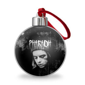 Ёлочный шар с принтом PHARAOH в Рязани, Пластик | Диаметр: 77 мм | dark | dead | dolor | dynasty | hip | hop | pharaoh | phlora | phloyd | phosphor | rap | raper | redrum | russian | skr | tattoo | yungrussia | глеб | голубин | мрачный | репер | русский | рэп | скр | уаджет | фара | фараон | хип | хоп