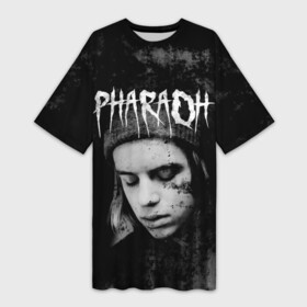 Платье-футболка 3D с принтом PHARAOH в Рязани,  |  | dark | dead | dolor | dynasty | hip | hop | pharaoh | phlora | phloyd | phosphor | rap | raper | redrum | russian | skr | tattoo | yungrussia | глеб | голубин | мрачный | репер | русский | рэп | скр | уаджет | фара | фараон | хип | хоп