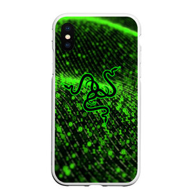 Чехол для iPhone XS Max матовый с принтом RAZER в Рязани, Силикон | Область печати: задняя сторона чехла, без боковых панелей | 101 | brand | company | gamer | green | logo | mamba | naga | player | razer | rzr | snake | бренд | железо | зеленый | змея | компания | лого | рейзер | софт